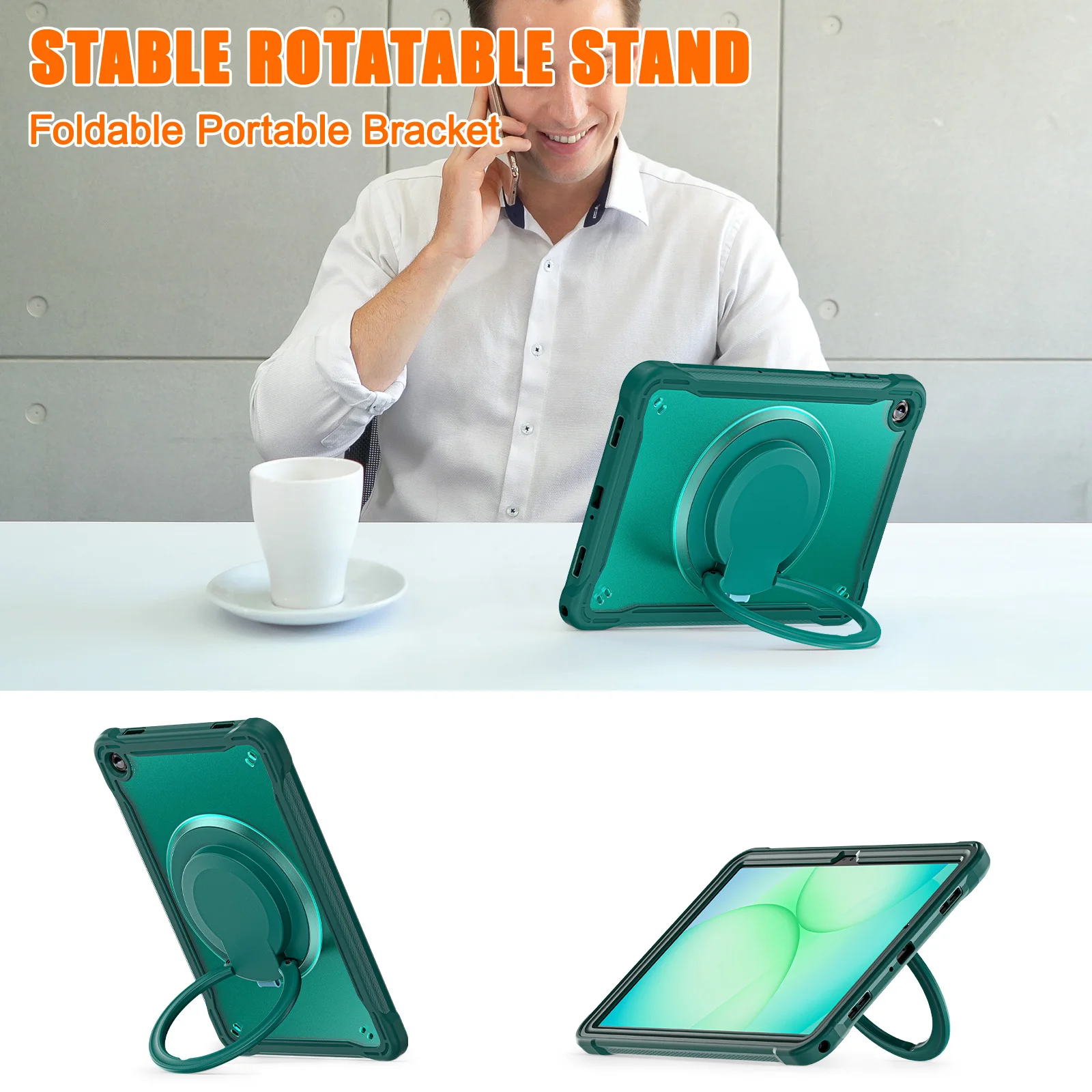 

For Samsung Galaxy Tab A11 Plus 11" 2025 SM-X230 X233 X235 X236B 360 degree rotate stand case Candy Color Cover Shell