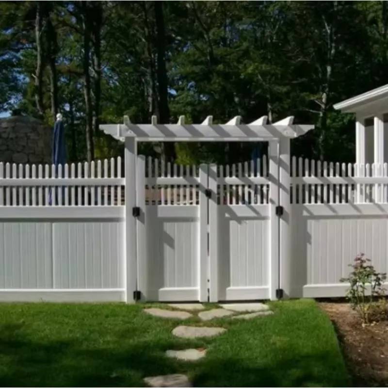 Customization Artificial Pvc Panel Farm Fence  Easy to Assemble 8x8 Garden Brand Fencing Trellis New Privacy White Vinyl Fence