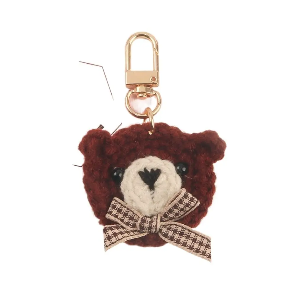 

Lovely Bear Knitting Wool Girl Gift Cartoon Car Accessory Schoolbag Pendant Bag Pendant Girls Key Chain Korean Style Key Chain