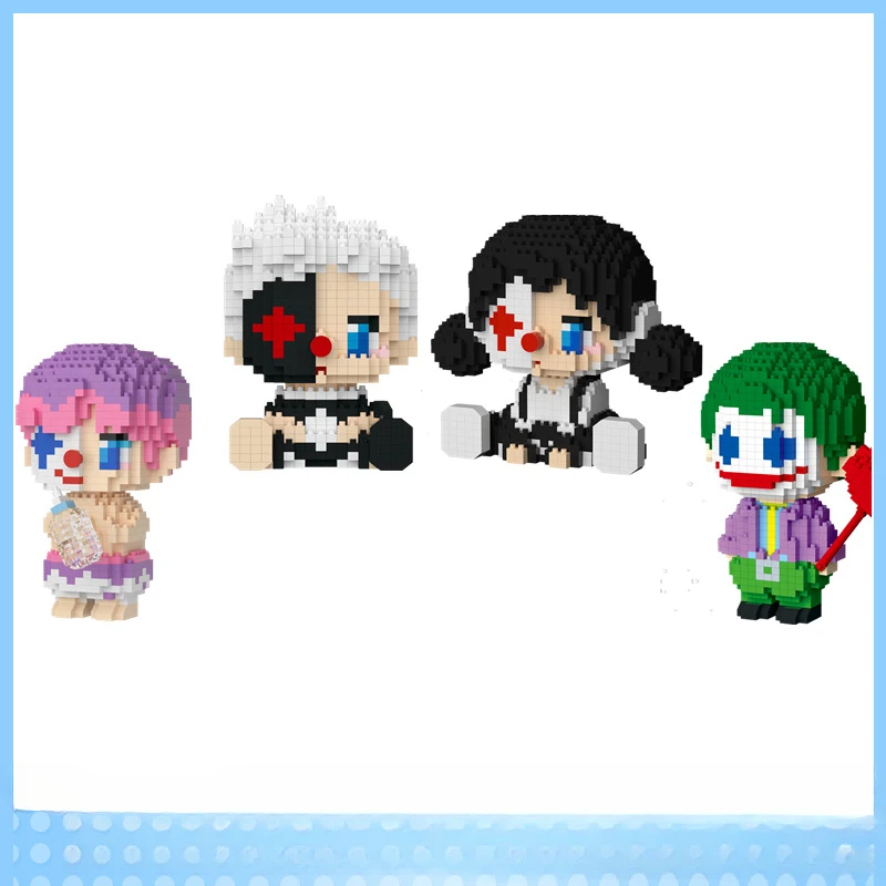 Dc Suicide Squad Joker Harley Quinn Micro Blocks Small Cartoon Mini Building Block  Anime Assemble Action Model Dolls Gift Toys