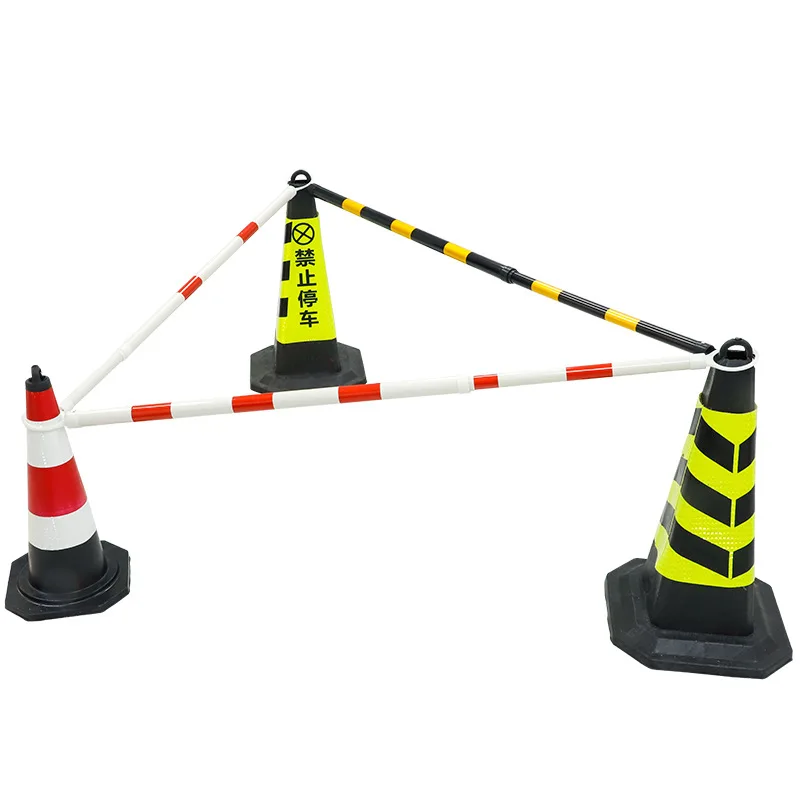 KOOJN Road Cone telescopico biella da 2 metri in PVC avvertimento rosso e bianco biella riflettente gialla e nera strada