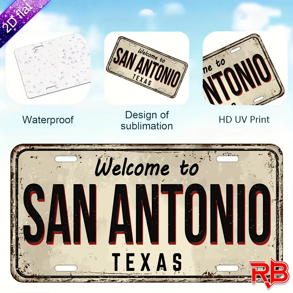 2D Flat, 1pc Aluminum Metal Sign with UV Printing - 30x15cm/11.81x5.9