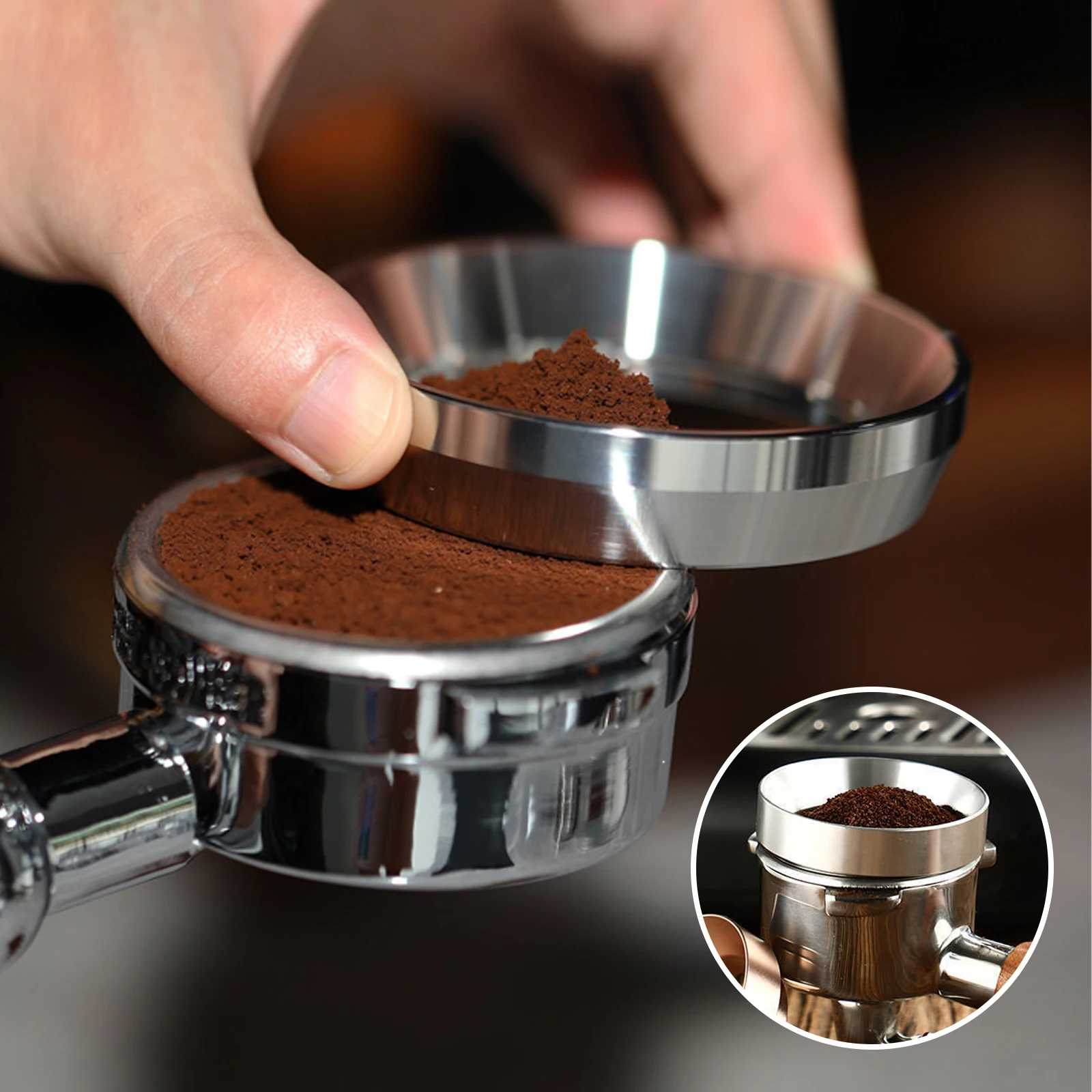 

Magnetic Aluminum Dosing Ring Cup Funnel 58MM/53MM/51MM Filter Brewing Bowl Coffee Powder Basket Portafilter Delonghi Sunbeam