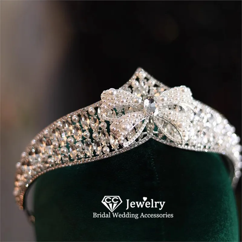 

CC диадемы и короны, женские аксессуары для волос, свадебные повязки на голову, головной убор для помолвки, 100% романтические короны ручной работы, вечерние FO46