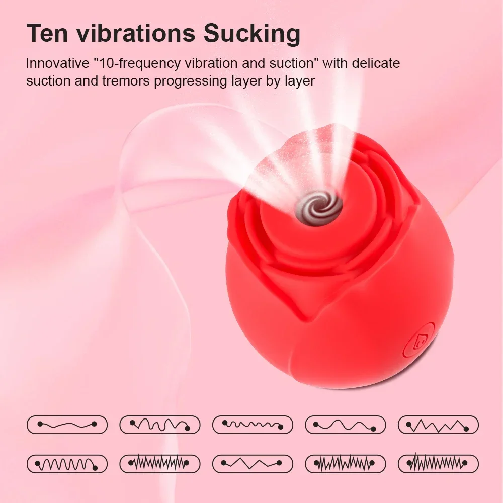 10 Speed Mode Rose Sucking Vibrator Sex Toy Vagina Nipple Clitoris Sucker Massager Stimulator Vibrator Adult Sex Toy for Women view 2