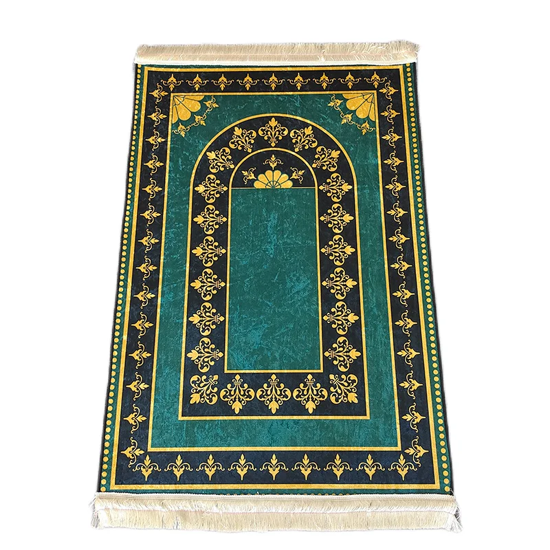 

Islamic Prayer Mat Velvet Muslim Rug Worship Blanket Flool Carpet Washable Home Decor Church Utensils