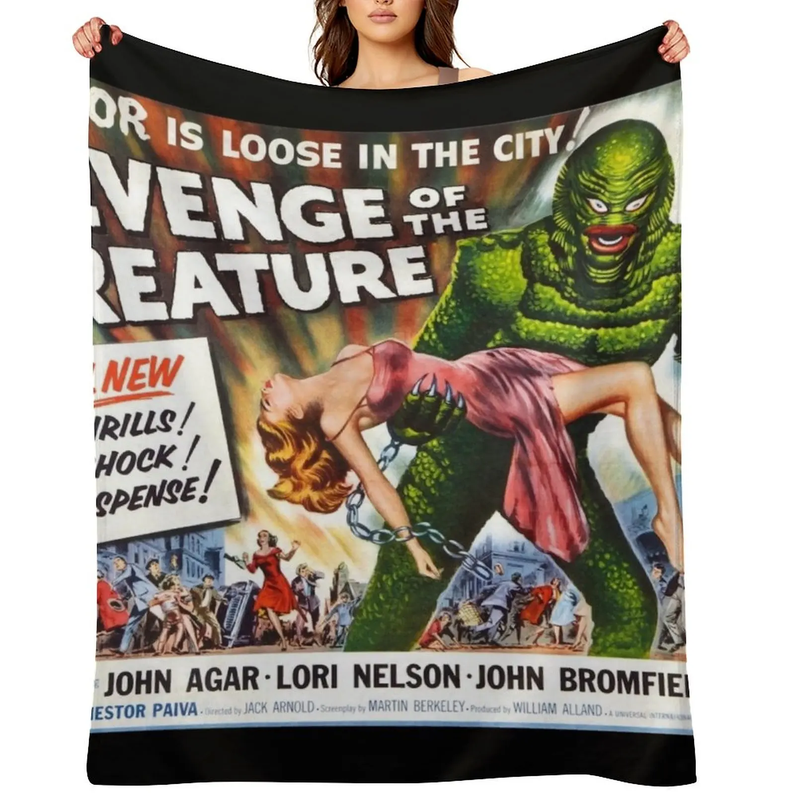 

Revenge of The Creature - MST3K Throw Blanket Vintage Bed Sofa Throw cosplay anime Blankets