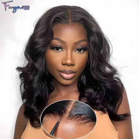 250% Density Body Wave Wear And Go Glueless Human Hair Wigs Bob Wigs For Women Ready To Wear Pre Cut Lace Front Wig Human Hair