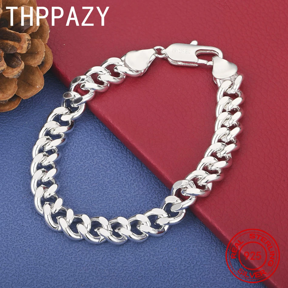 THPPAZY 925 فضة الكوبية سلسلة سوار المرأة موضة سحر الاتجاه مجوهرات الذكرى حفل زفاف سلسلة عالية الجودة #1