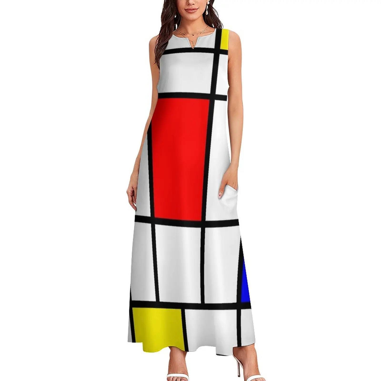 Mondrian #63 Long Dress Dress for pregnant women Woman dresses