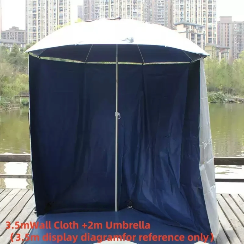 Sombrilla de Pesca Plegable de 2m con Tela Impermeable para Pared, Sombrilla Corta de Playa, Protección Solar, Resistente al Viento, Universal