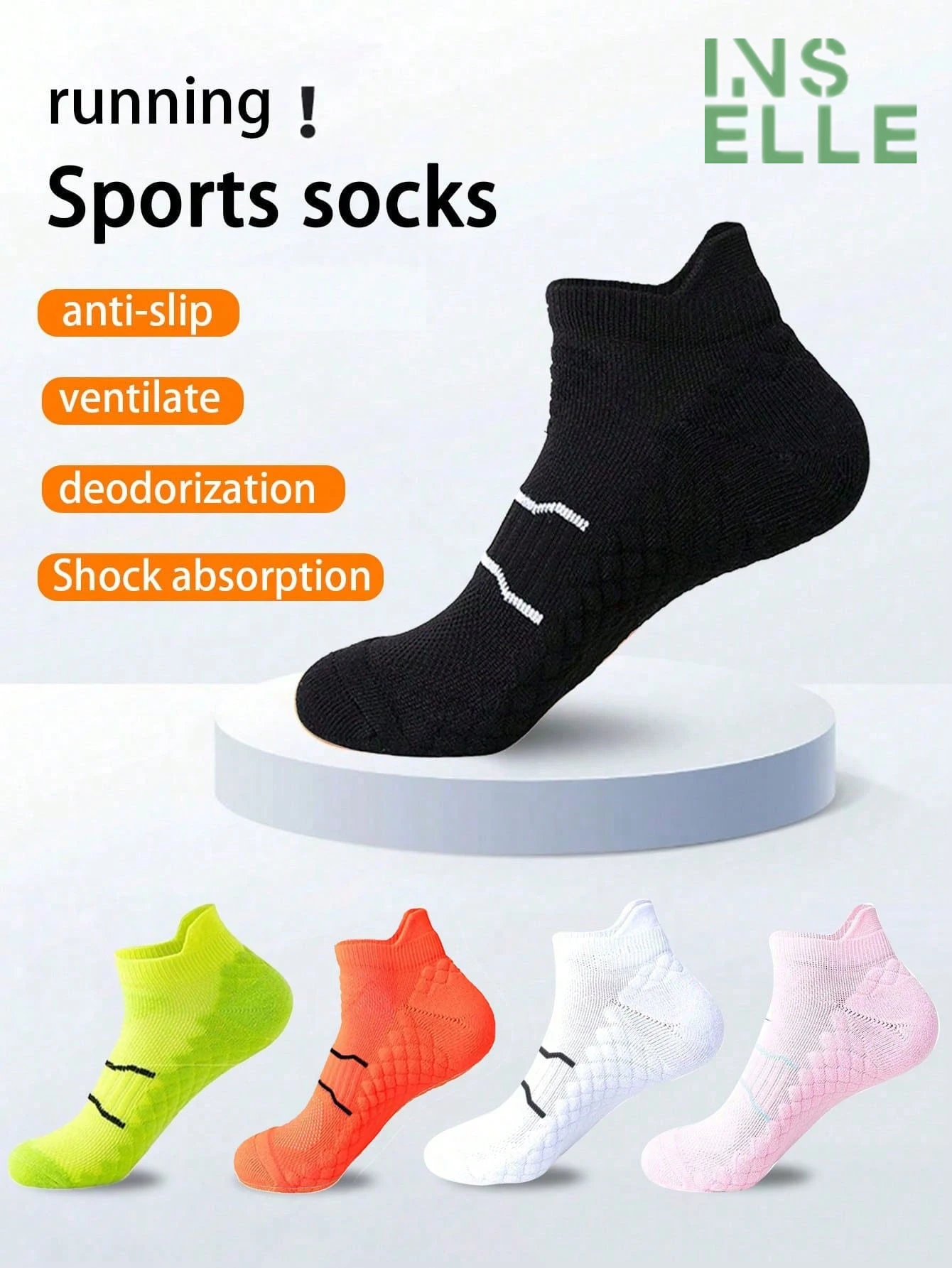 1 pair of outdoor unisex professional sports socks, shock-absorbing and non-slip cycling and running comfortable and breathable