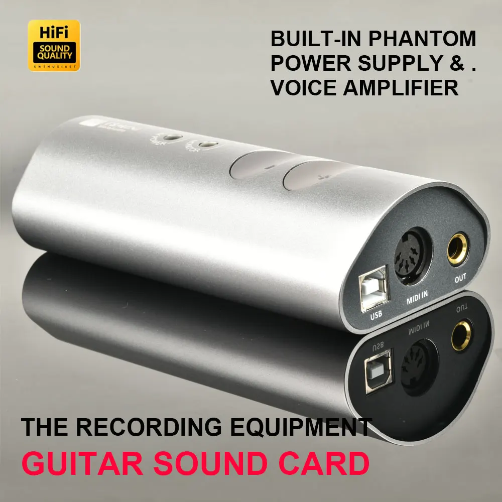 TS Mini Portable Sound Card Microphone Recording Audio Interface USB For Iphone Ipad Android Devices Mac Windows PC Sound Card