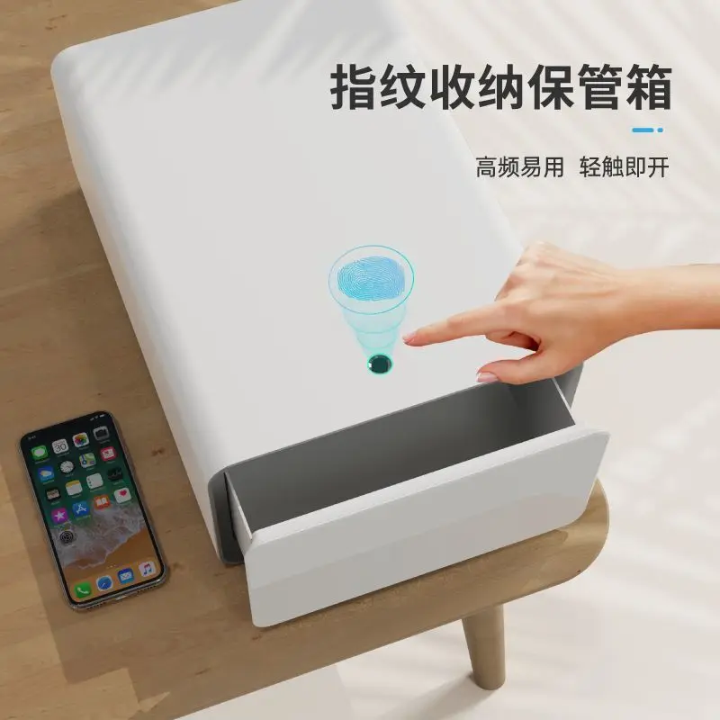 Fingerprint safe Household small cabinet Drawer type with lock Office document certificate storage box