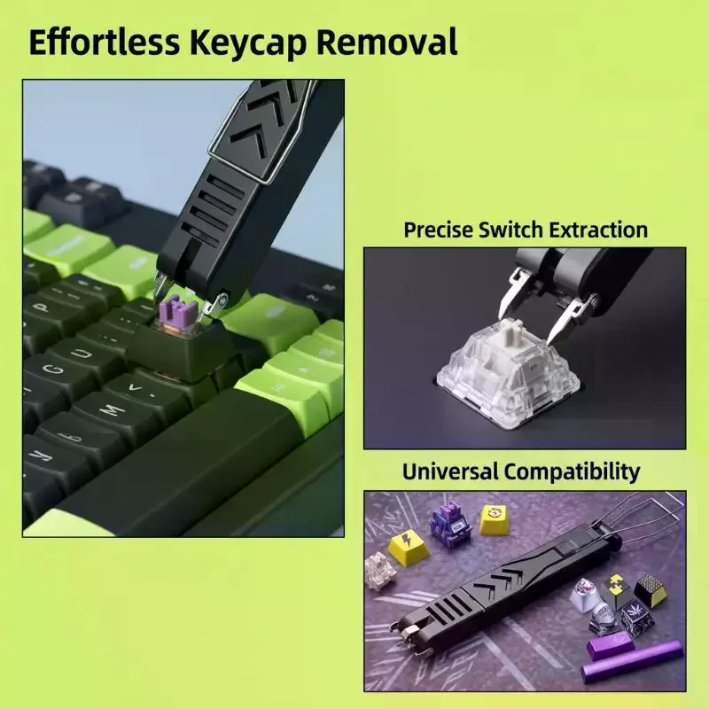 2-in-1 Keycap Puller Tool - Gaming Keyboard Switches Remover Button Extractor Unloading Accessories for Mechanical Keys