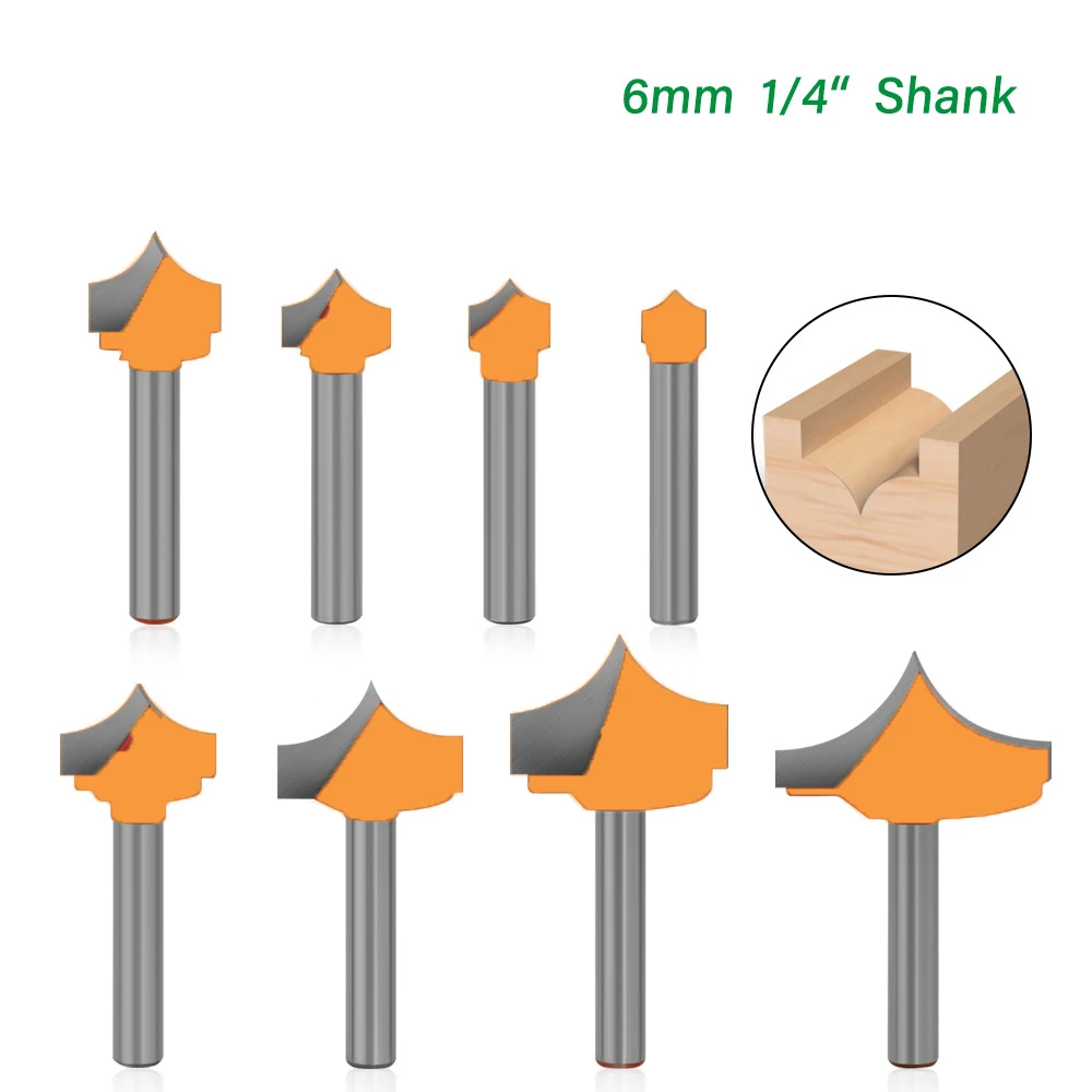 Fresas de punta redonda CNC para tallado de madera, vástago de 6MM, brocas de corte de punta redonda, agitador, cortador afilado, herramientas de