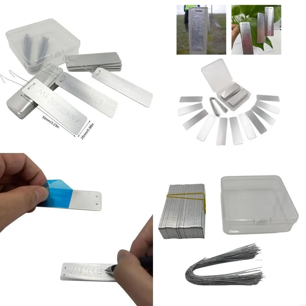 62KD 100Pcs Double Sided Write On Metal Labels for Indoor Outdoor Gardening