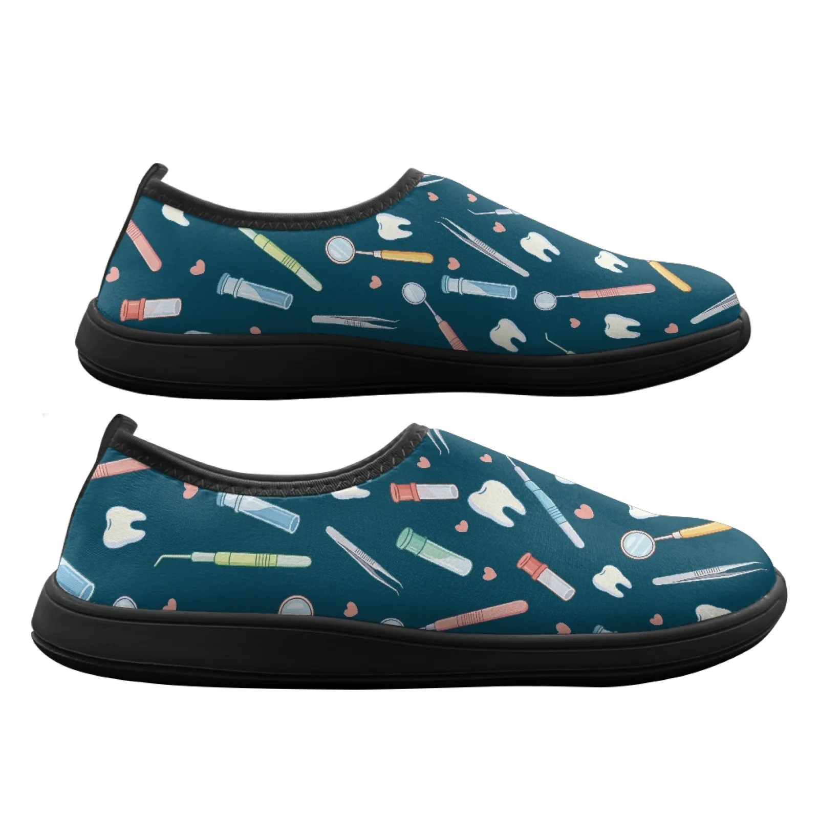 PENSTROLL Dental Tool Pattern Mens Walking Shoes Polyester & EVA Running Sneakers Wide Toe Casual Shoes for Outdoor