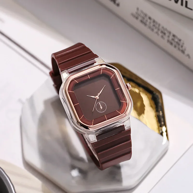 

Fashion Watches Women Square Dial Quartz Watch Sports Silicone Strap Ladies Wristwatches Calendar Clock Gift Relogios Feminino