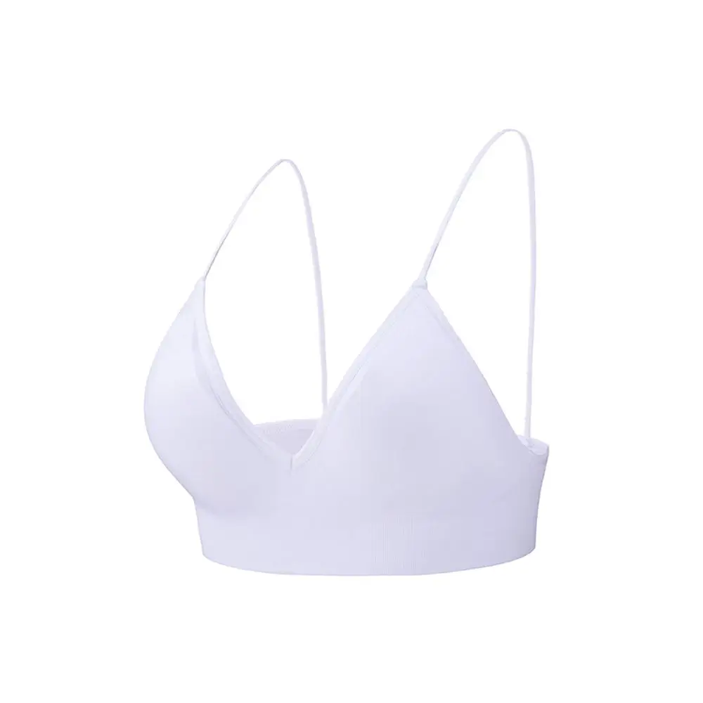 

Thin Seamless Push Up Triangle Cup Deep V Bralettes Sports Bra Fitness Yoga Top Women Crop Top