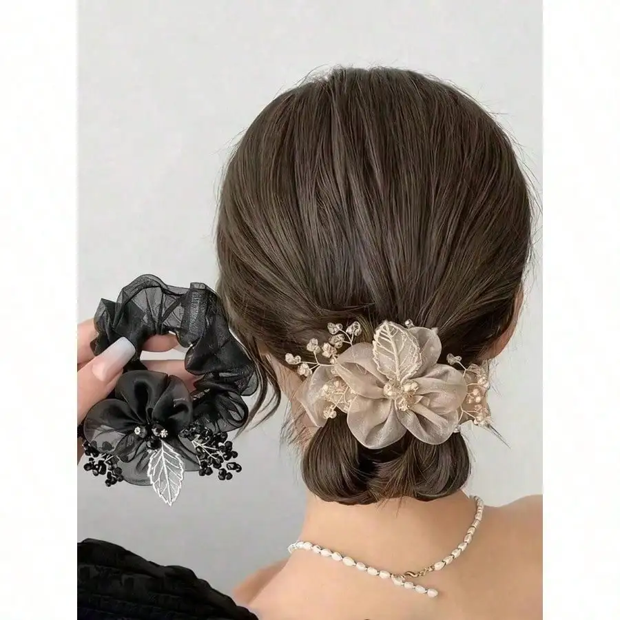 

1pc Women's Cute Hair Accessories: Starry Hair Tie, Organza Big Scrunchie, Fashion Hair Clips, Flower Hair Decor, Gifts, Travel, Women's Gifts, Hair Accessories, Christmas Stocking Stuffers Hair Ties Ponytail Holder