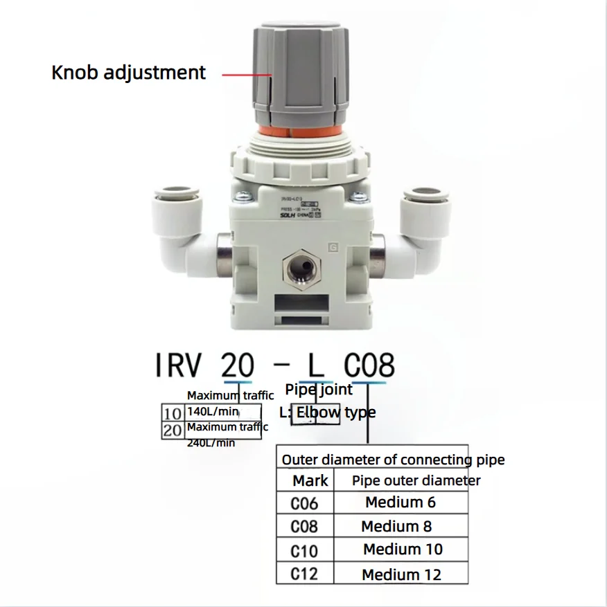 Vacuum negative pressure regulator valve reducing valve pumping regulator valve IRV10-C06 IRV20-C08 C10 LC08