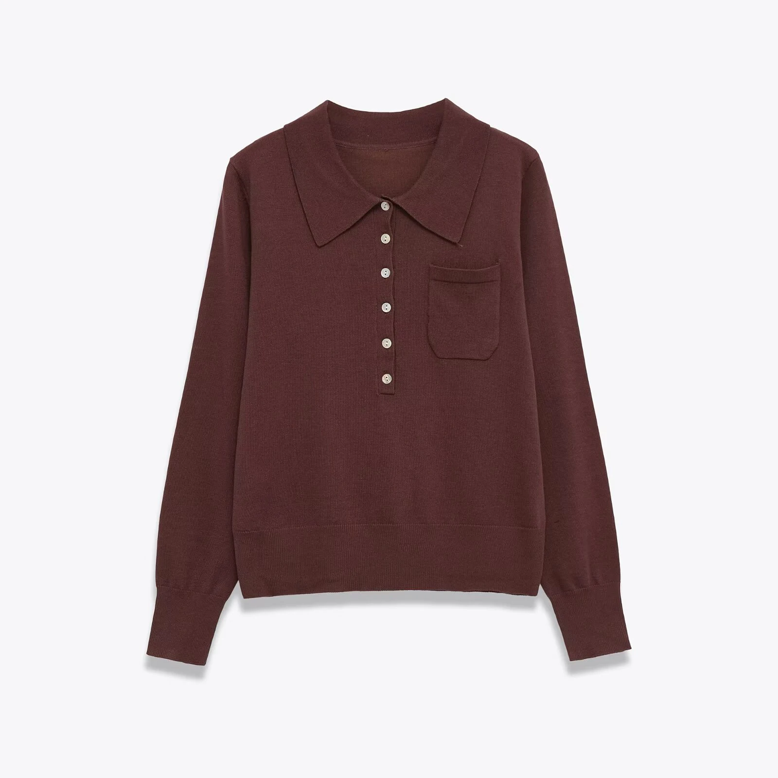 

25 Autumn/Winter New Women's Clothing Genuine Wool POLO Collar Slim Fit Versatile Pocket Knitted Sweater Sweater