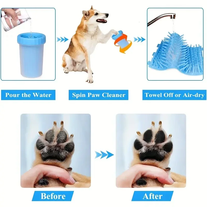 

Dog Foot Washing Cup - Portable Paw Cleaner with Brush | Pet Foot Mud Removal Tool for Easy Hygiene Care (Blue/Green)