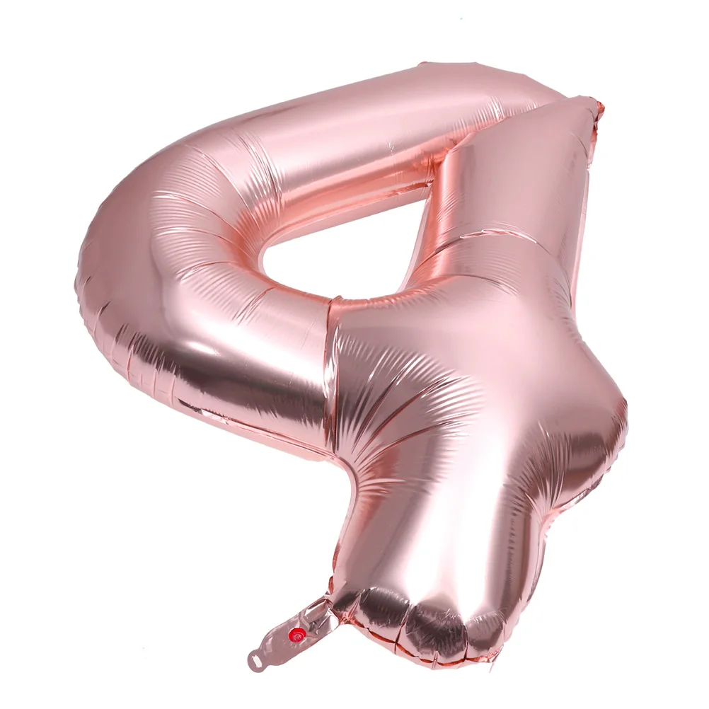 

Rose Gold Balloons Huge Number Party Decorative Photo Props Reusable Aluminum Foil Balloons Birthday Celebration