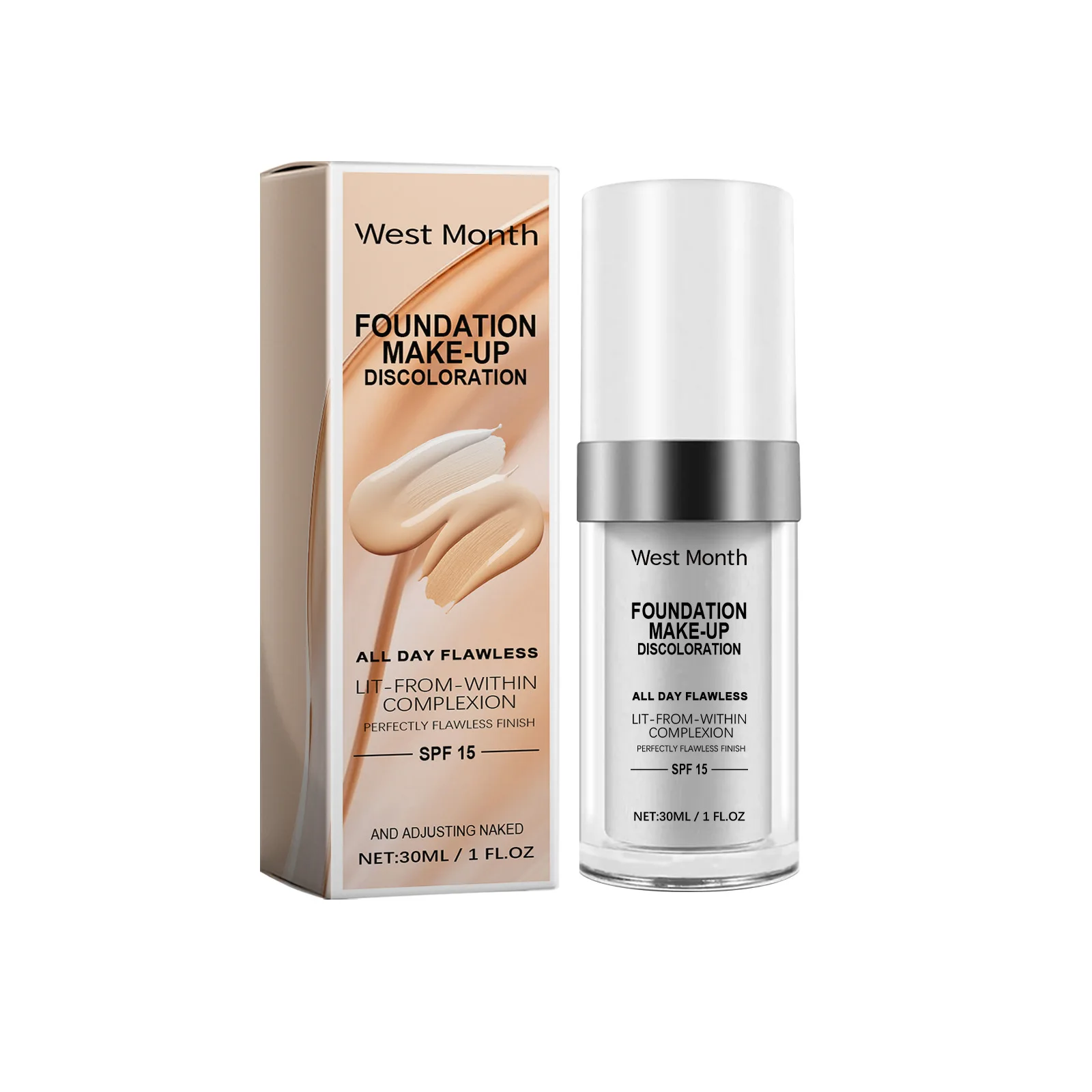 西月カラーチェンジフェイスファンデーションマット仕上げ保湿ハイカバレッジメイクアップベースロングラスティング防水ファンデーション