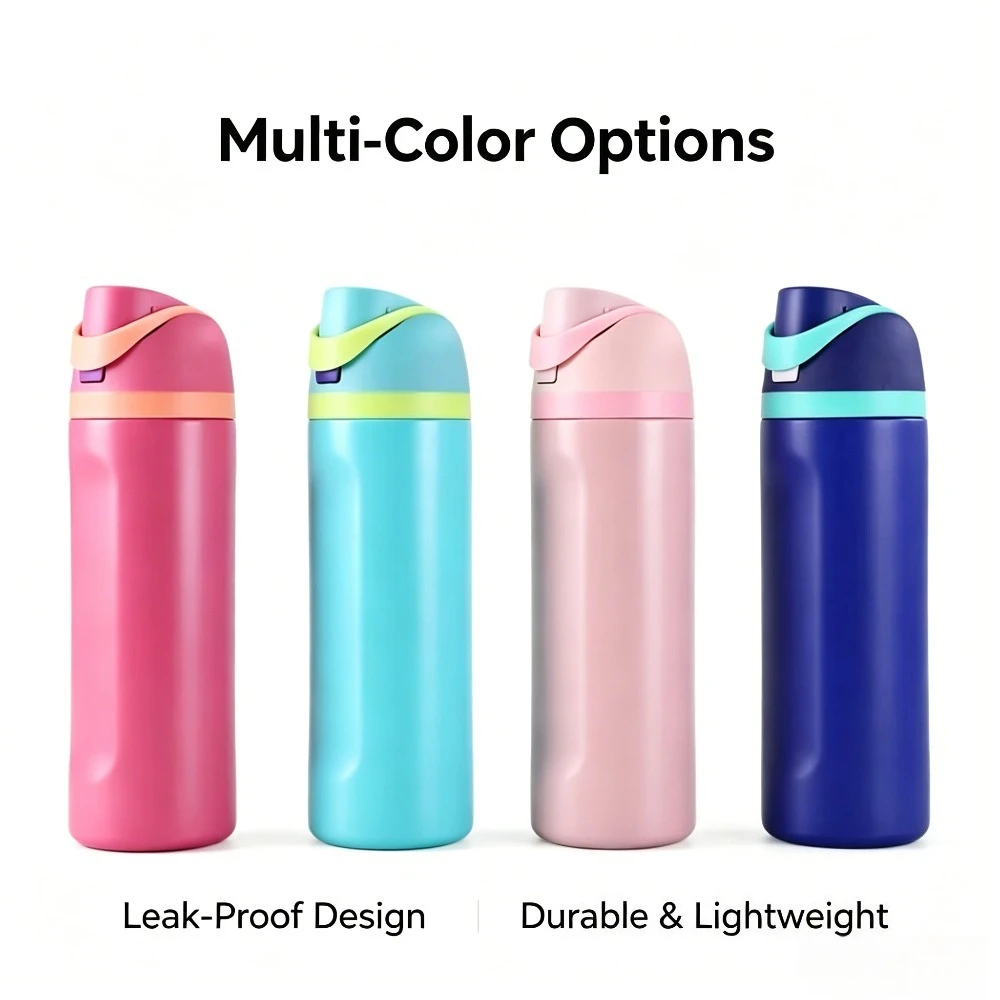 16/19/24/32OZ 304 Stainless Steel Insulated Water Bottle, Leakproof Flip Straw Thermos for Sports Gym Hiking