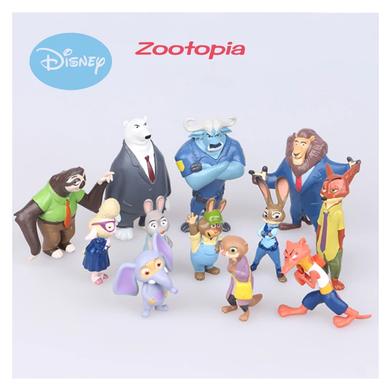جديد 12 قطعة/المجموعة ديزني Zootopia الحيوانات ألعاب شخصيات الحركة أرنب جودي هوبس الثعلب نيك وايلد فيلم الاطفال هدية جمع أرقام