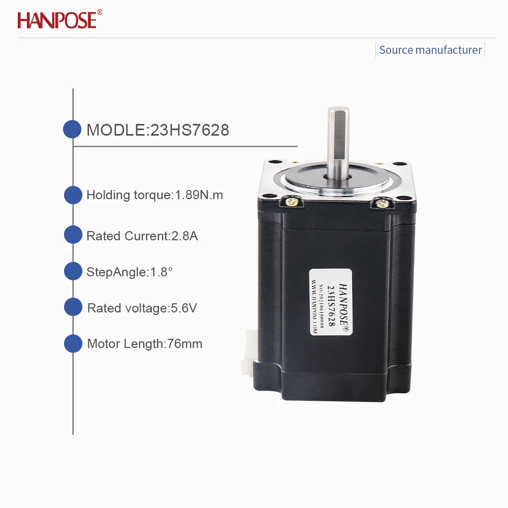 NEMA23 23HS7628 stepper motor 1.89N.m 2.8A two-phase four wire 3D printing accessories motor manufacturer direct sales NEMA17