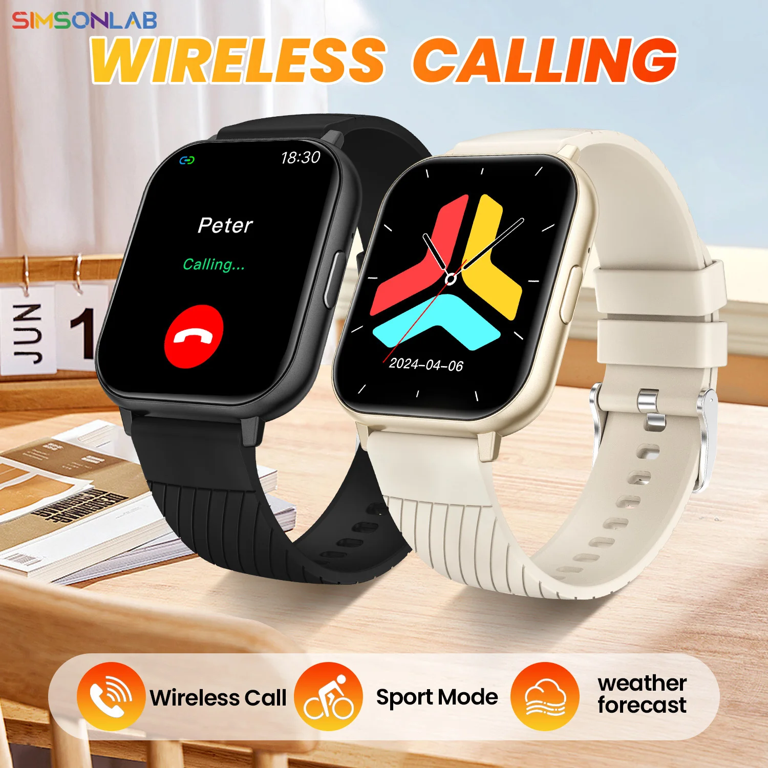 2026 New Smart Watch for Men Women 1.83 Inch Large Screen Bluetooth Call Sleep Monitor Exercise Music Player Wireless SIMSONLAB