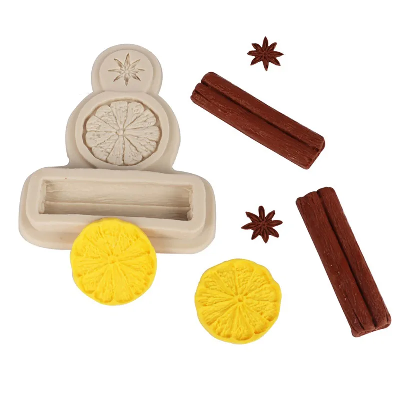 1Pcs Lemon Cinnamon Star Anise Silicone Mold Cupcake Candy Baking Mold Chocolate Fondant Cake Decorating Tools