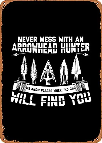 Arrowhead Hunting Gifts Vintage Look Metal Sign Art Prints Retro Gift 8x12 Inch