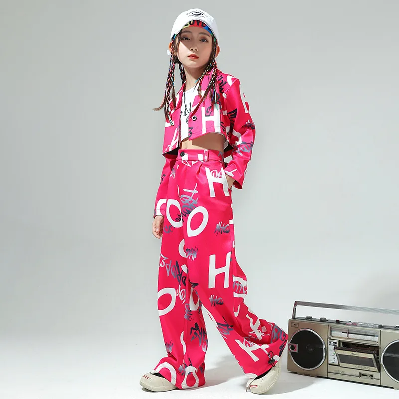 Children'S Dance Clothes For Girls Tops Pants Flame Suit Boys Modern Dancing Outfit Costume Kids Jazz Hip Hop Clothing SL5607