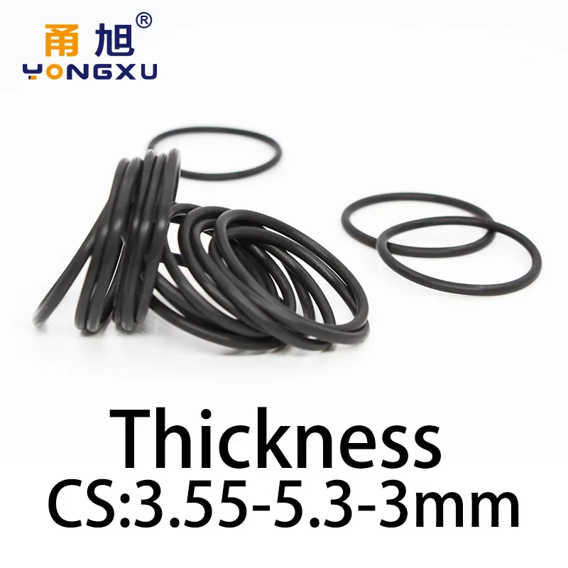 O-Ringdikte 3.55/5.3/3Mm Cs Fluorubber Fkm Afdichting Temperatuurbestendige Pakking Rubberen Ring Compleet In Specificaties