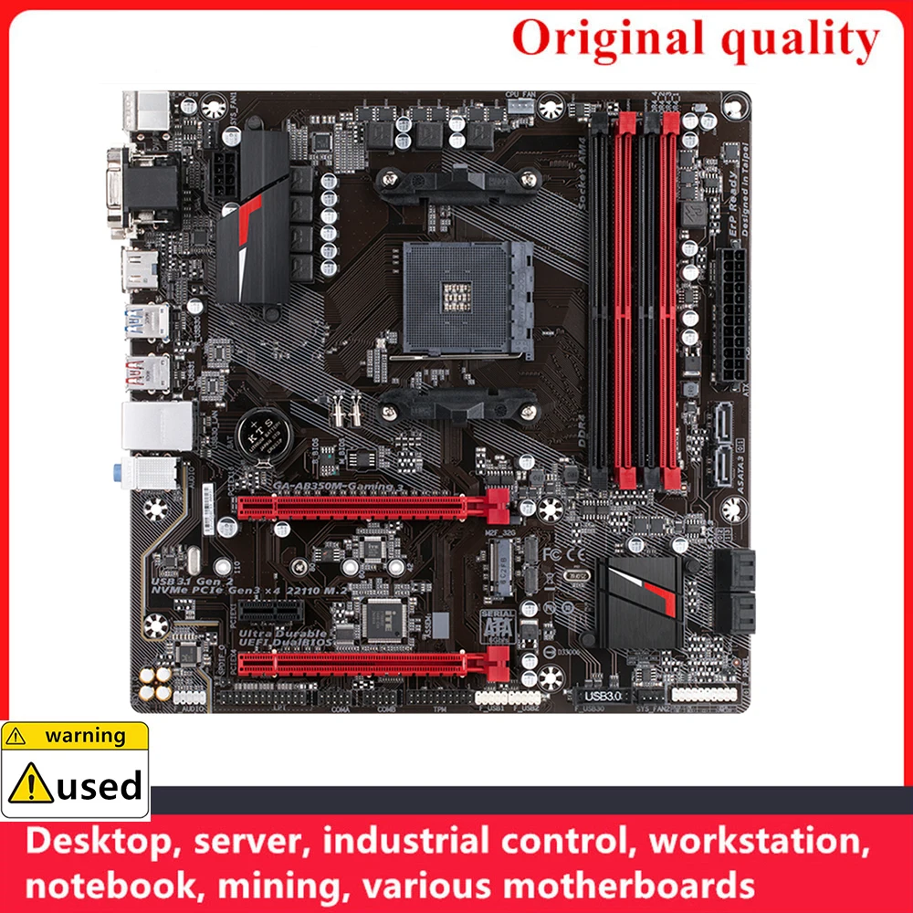 For GA-AB350M-Gaming 3 AB350M-Gaming Motherboards Socket AM4 DDR4 64GB For AMD B350 Desktop Mainboard SATA III USB3.0