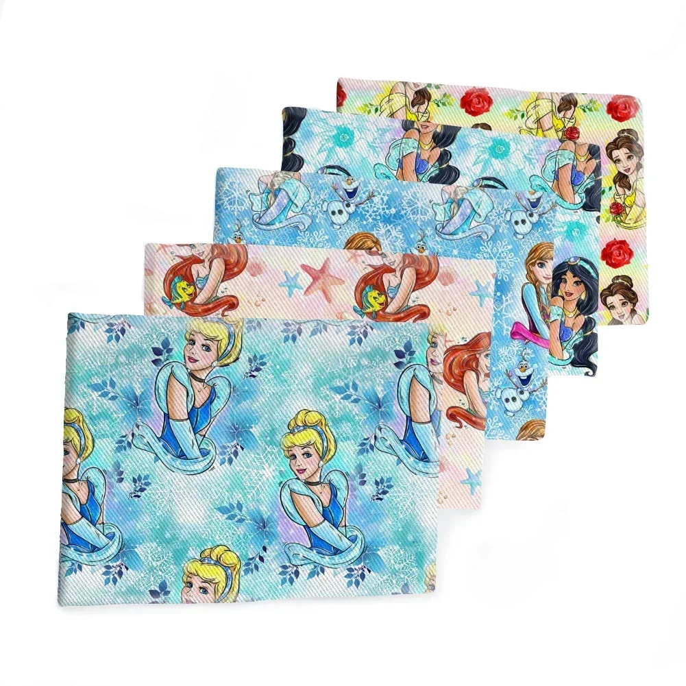 50x100cm Mini  Cute Princess Disney Cartoon Pattern Printed Twill Fabric For Patchwork Quilting Fabrics