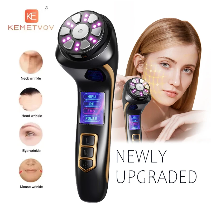 Mini Hifu 4 In1 Ultrasonic Machine Ems Micro  Current Face Lift Rejuvenating Wrinkle Resistant Massager