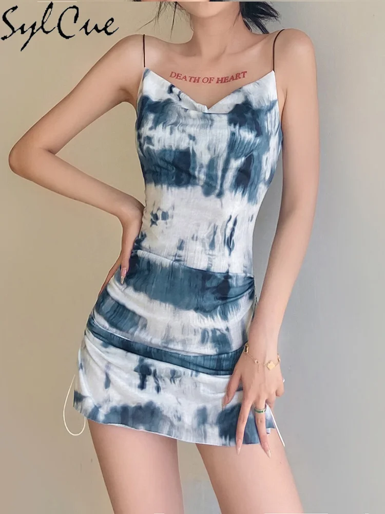 Sylcue – robe de soirée courte blanche, Sexy, sans manches, Style plage, soleil, vous rend spécial, rétro, été, 2021