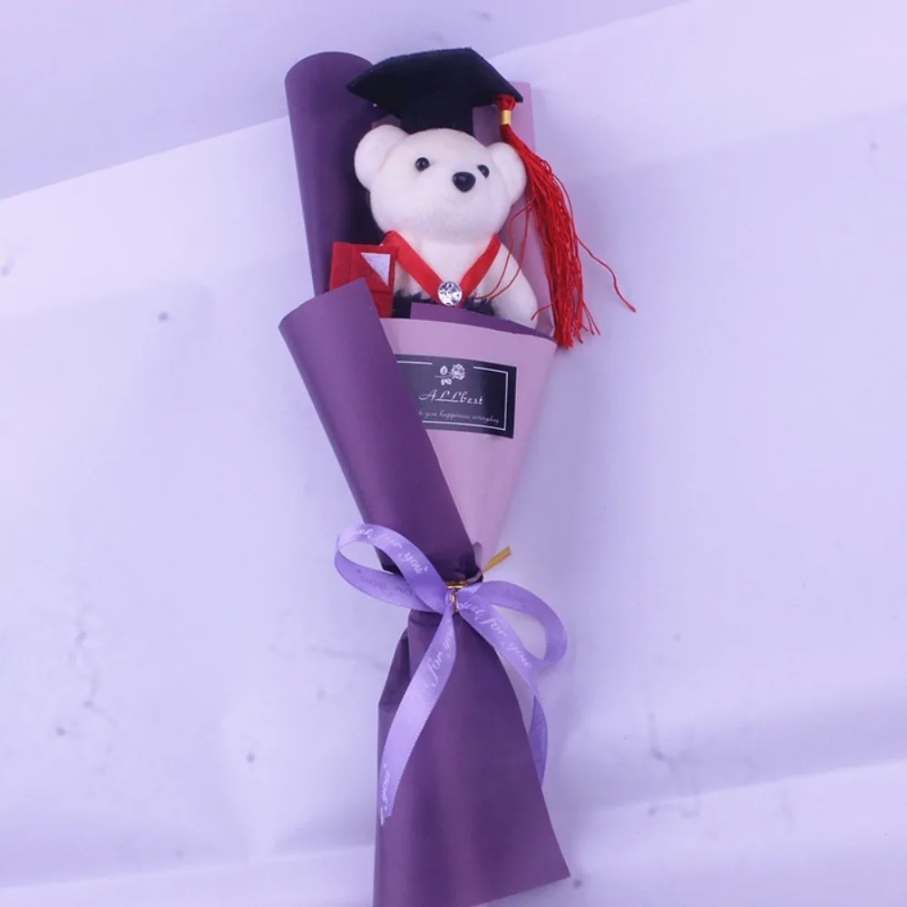 

Bouquet Decoration Graduation Bear Bouquet Plush Bear Lovely Bear Plush Bouquet Cartoon Elegant Doctoral Bear Toy
