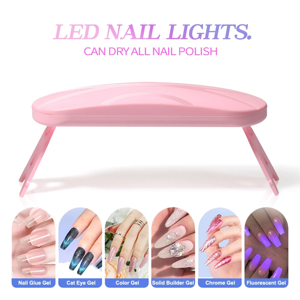 YIKOOLIN pieghevole Mouse Light Nail Lamp Machine Mini LED Nail Lamp per strumenti per saloni di casa lampada professionale per fototerapia per