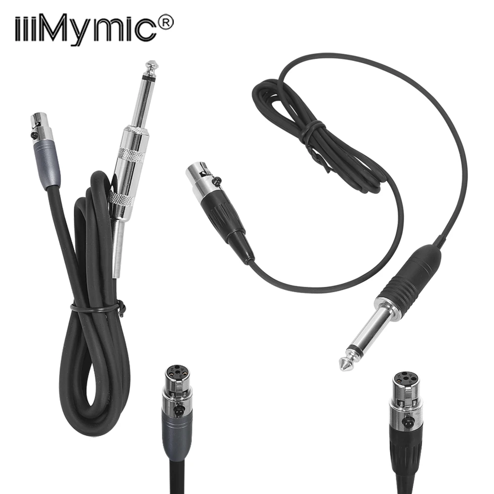 Iiimymic Guitar Bass Instrument Music Cable Mini 4Pin XLR TA4F to 1/4 6.5mm 6.35mm for Shure Body pack Transmitter