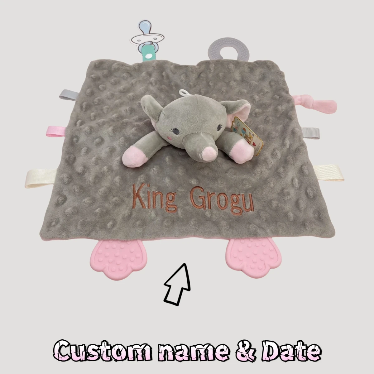 

Personalized Custom name Embroidered Newborn letter Nursery Baby security Appease blanket animal drool Plush Stuffed Toy ﻿