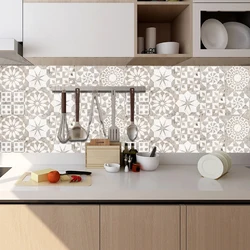 10pcs Bathroom Matte Surface Wall Stickers Film For Tiles /Ground in Kitchen Backsplash Floor Wallpaper Waterpoof Peel & Stick