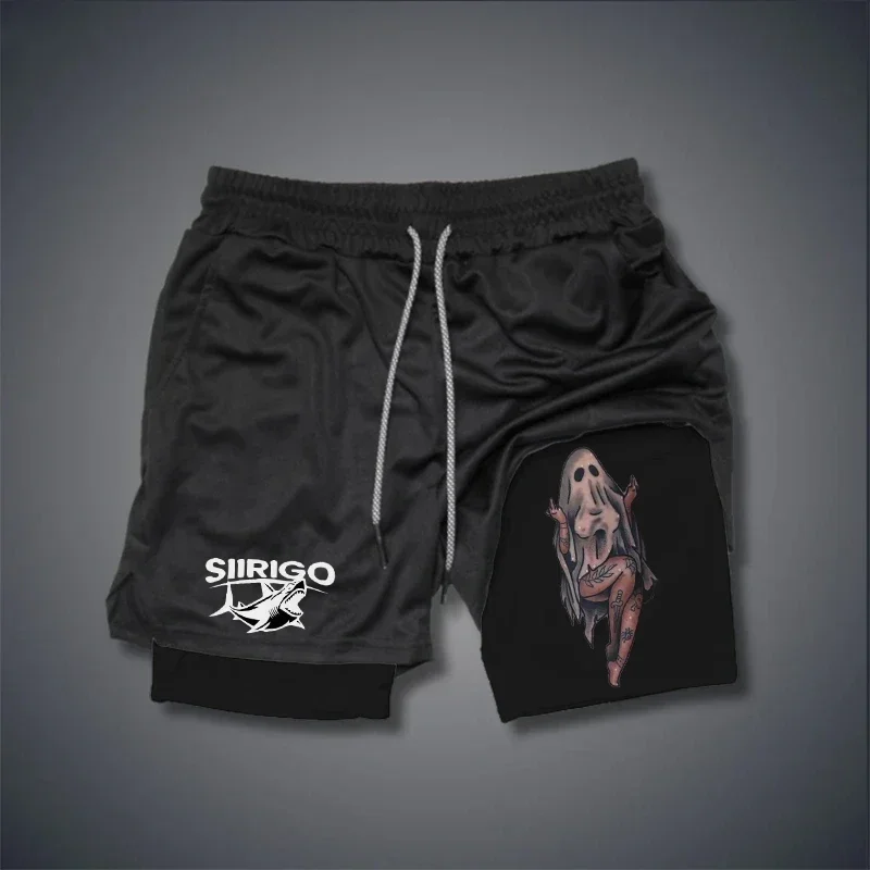 2024Berserk شورت رياضي رجالي 2 في 1، شورت جري سريع الجفاف، شورت للتدريب على اللياقة البدنية في صالة الألعاب الرياضية واللياقة البدنية للرجال #1