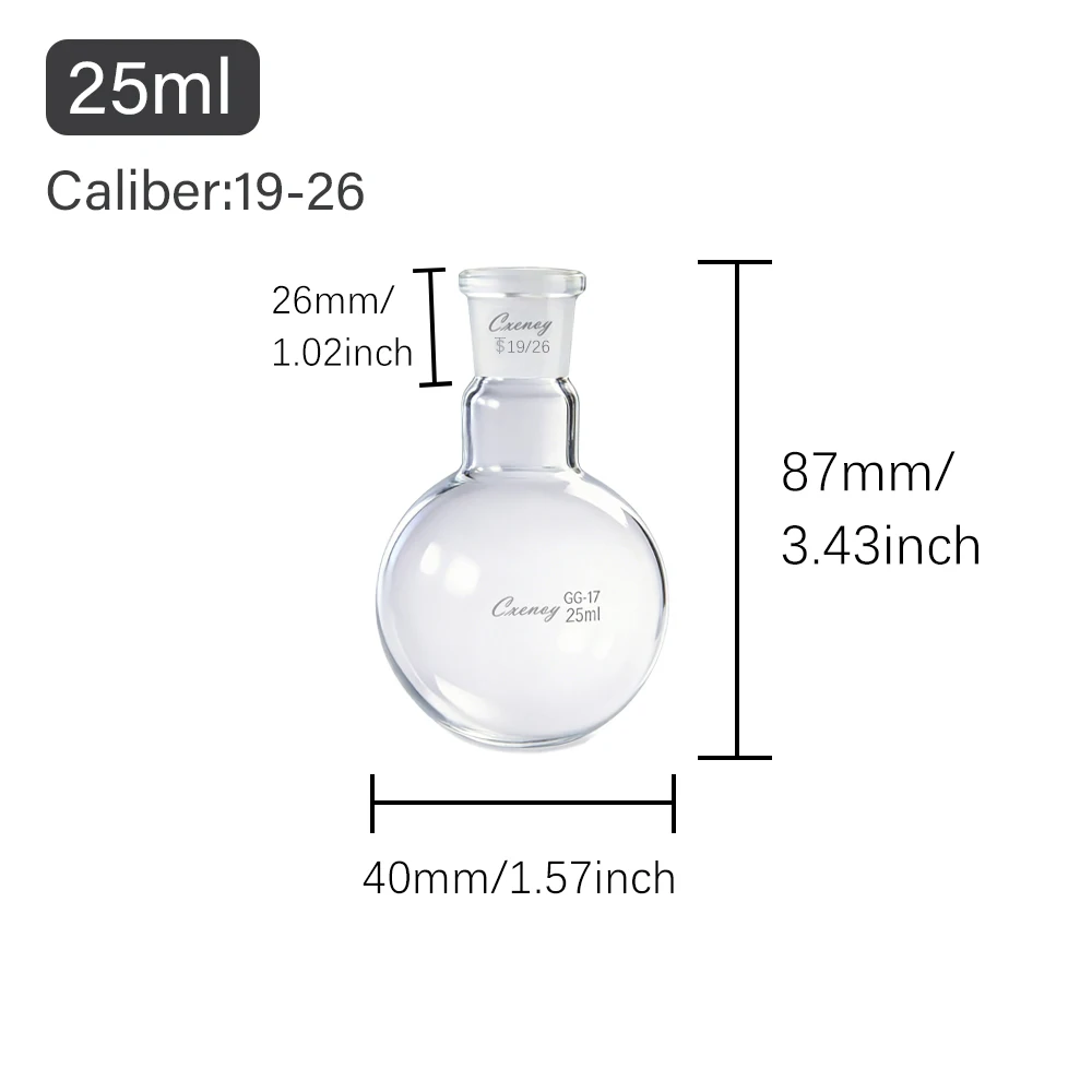 Kolba do wyparki rotacyjnej z borokrzemianowego szkła laboratoryjnego, 24 sztuki, 25-1000 ml, z okrągłym dnem, szkło laboratoryjne. — zdjęcie produktu 6