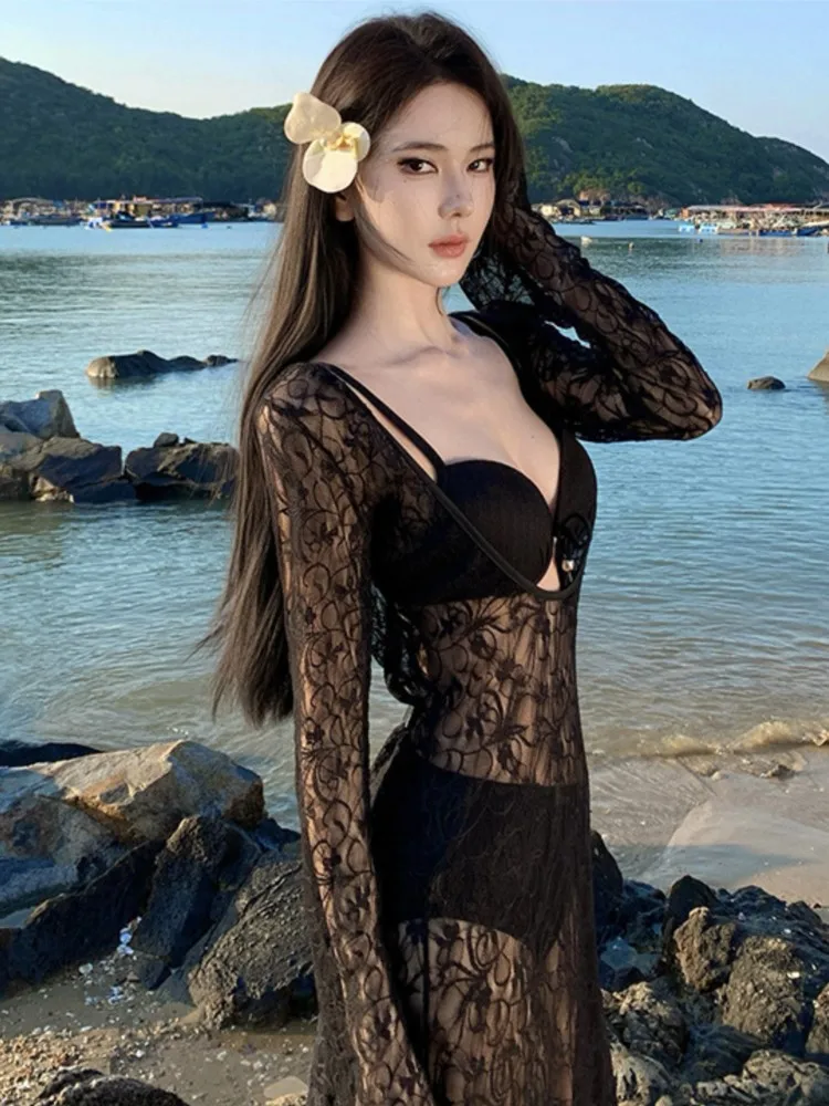 Zomer Cover Ups Vrouwen Badpak Mouwloze Gewaden Badpak Jurk 2026 Nieuwe Strand Vakantie Maxi Jurken Vakantie Cover-Up